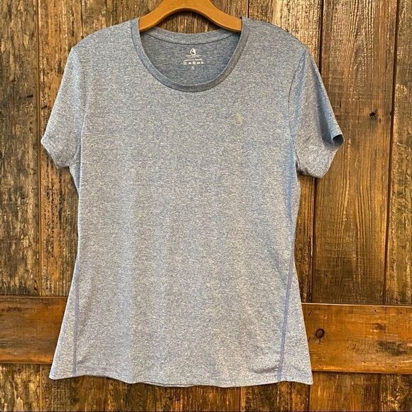 Icyzone Sz L Gray Blue Workout Exercise Stretch T-Shirt - Picture 2 of 7